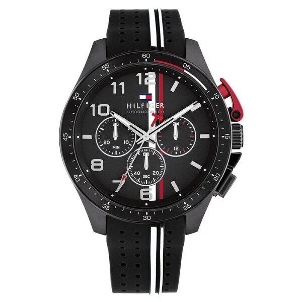 Tommy Hilfiger Black Silicone Chronograph Men's Watch - 1792168