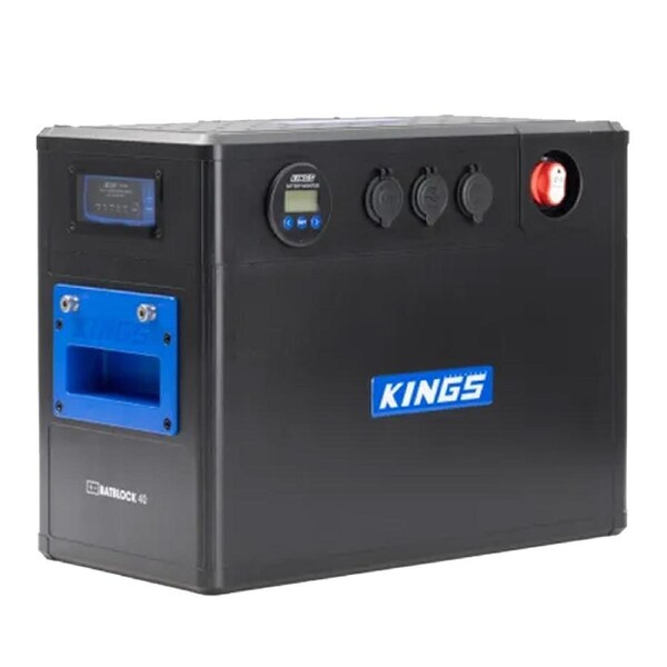 Kings BatBlock40 - 12V Plug and Play Battery Box - Built-in DCDC Charger - Battery Monitor - Lithium Compatible