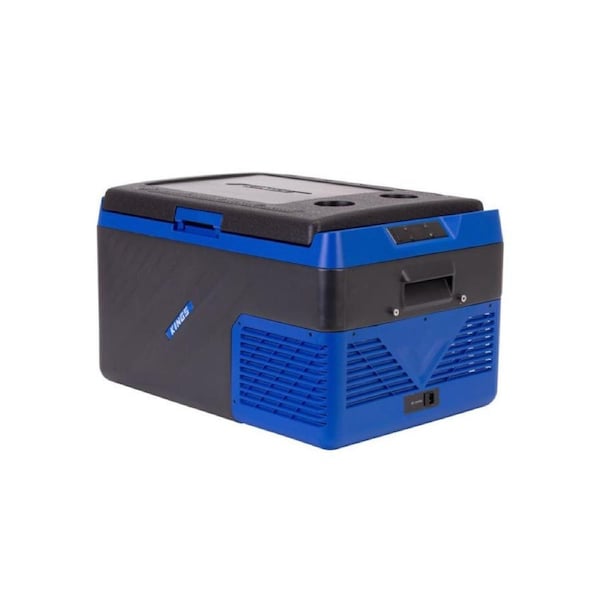 Kings Escape 50 Fridge/Freezer - Fits 68 Cans - Digital Display and LED Screen - Reversible Lid With Cup Holders - 12V & 24V