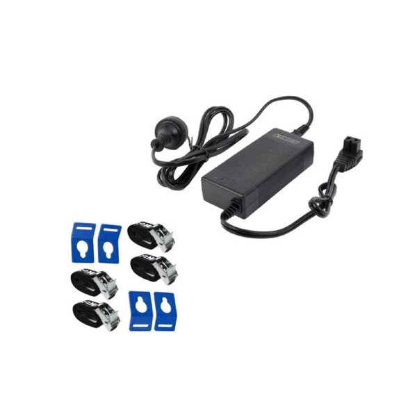 Kings AC To 12V Fridge Adaptor + Fridge Tie Down Straps - (4 Pack)