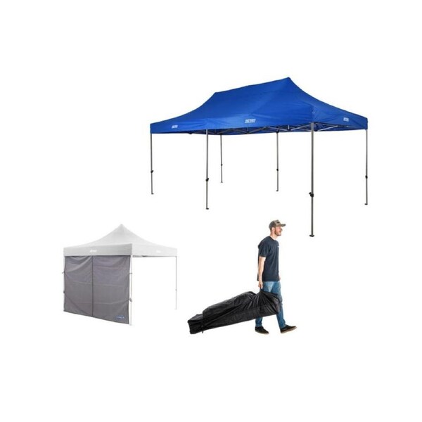 Gazebo 6m x 3m heavy duty steel frame+ 6x3m Wheeled Bag + Side Wall