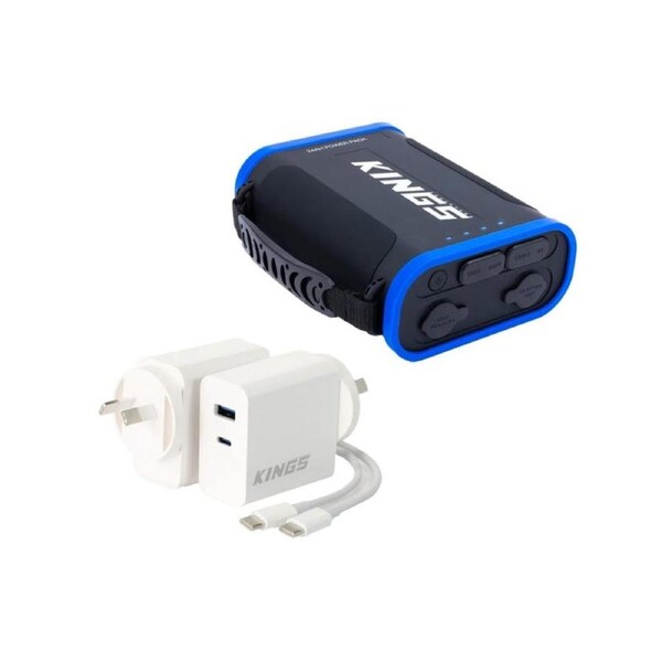 Kings 24Ah Lithium Portable Power Pack + 65W USB Charger USB C and USB A Output