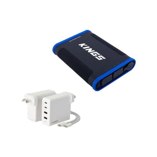 Kings 12Ah Lithium Portable Power Pack + 100W USB Charger USB C and USB A