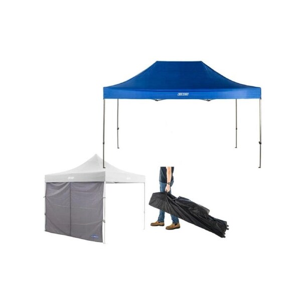 4.5m x 3m Gazebo Heavy Duty Steel Frame UPF50 + 4.5m x 3m Gazebo Wheeled Bag + Gazebo Side Wall