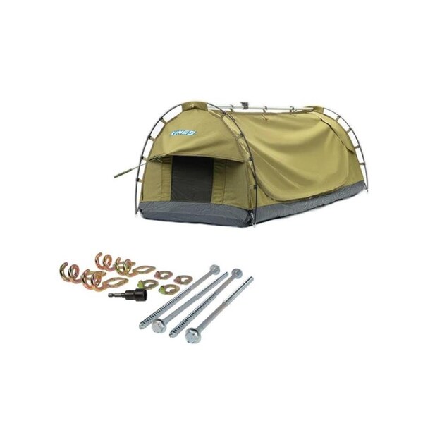 Kings Deluxe Single Swag + GroundGrabba Junior Kit - Ground Stakes Kit