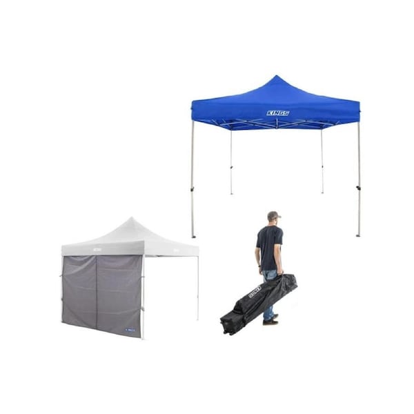 Gazebo 3m x 3m Heavy Duty Steel Frame UPF50+ 3x3m Wheeled Bag + Side Wall