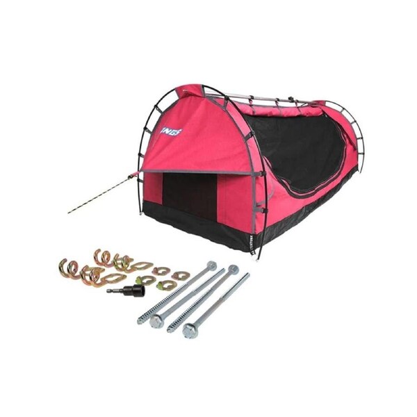 Kings Pink Deluxe Single Swag + GroundGrabba Junior Kit - Ground Stakes Kit