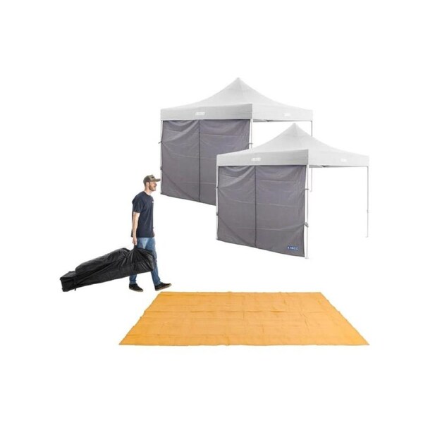2x Gazebo Side Wall + 6x3m Wheeled Gazebo Bag + Mesh Flooring 6m x 3m