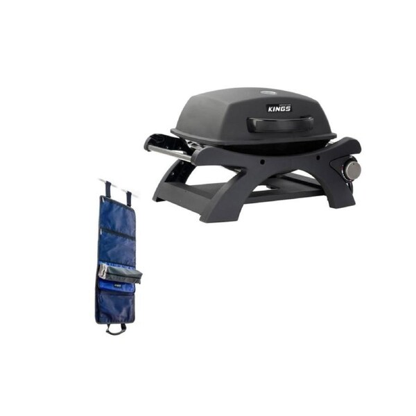 Kings Single Burner BBQ Portable - 11,500 BTU+ Plus Hanging Camp Caddy
