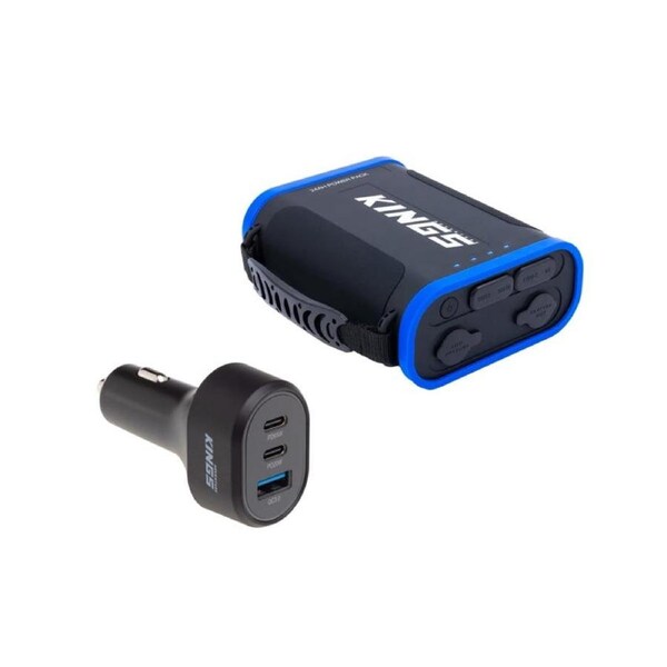 Kings 24Ah Lithium Portable Power Pack + 85W USB Car Charger- 12V & 24V