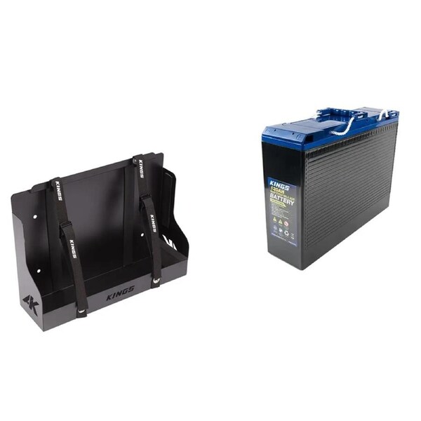 Kings 12V 120Ah Slimline AGM Battery + Battery Tray Suits Slim Battery
