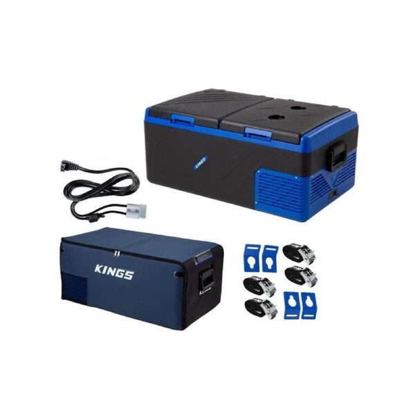 Kings Escape 75 Fridge/Freezer 12/24V +Cover +\1.8m 12v Cable + Tie-Down Kit