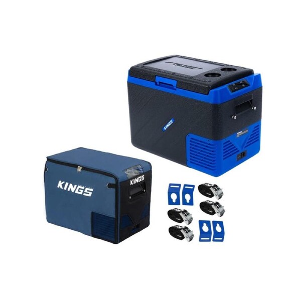 Kings Escape 40 Fridge/Freezer Insulated+ Escape 40 Cover + Fridge Tie Down Straps - (4 Pack)