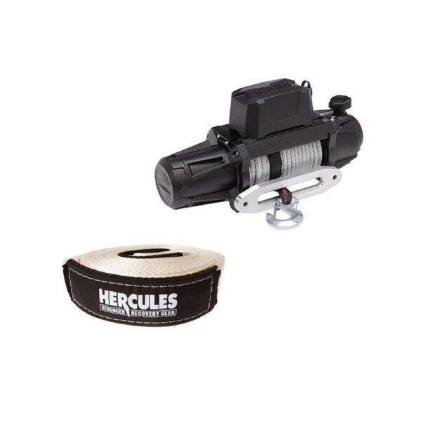 Kings Domin8r Xtreme 12,000lb MkII Winch 7HP IP68 + Hercules 11,000kg Snatch Strap