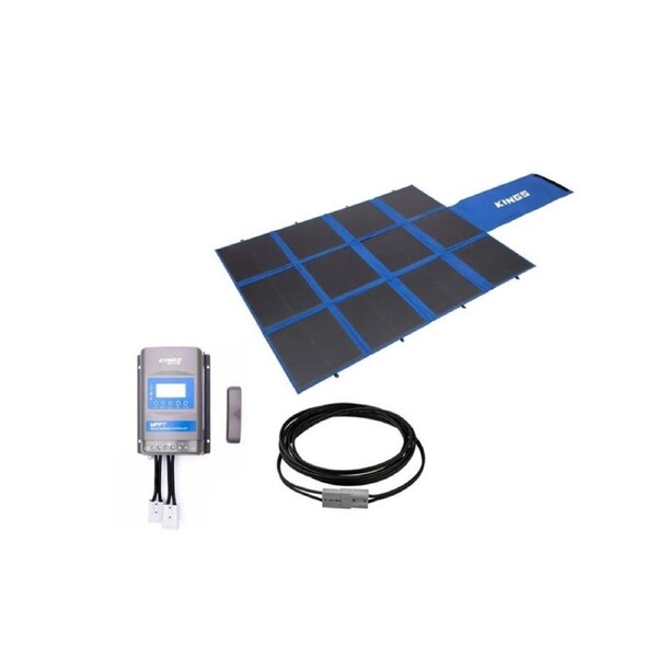 Kings 360W Folding Solar Blanket Grade A PET coated cells+ 6m Lead + Plus 20A MPPT Solar Regulator