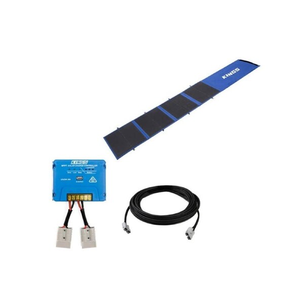 Kings 120W Folding Solar Blanket Grade A PET coated cells+ 12m Extension Lead + MPPT Solar Regulator