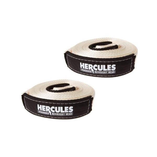 2 x Hercules Snatch Strap Recovery Tow 11000kg Gear Nylon Offroad 4WD 4X4 Heavy Duty