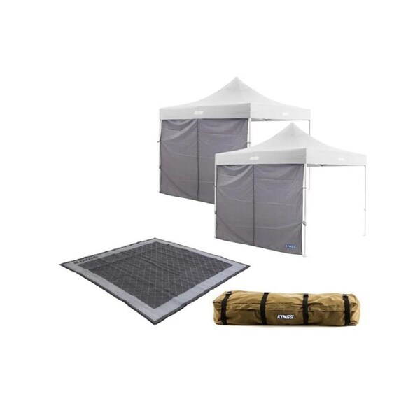2x Gazebo Side Wall + Roof Top Canvas Bag + Outdoor Mat 3x3m