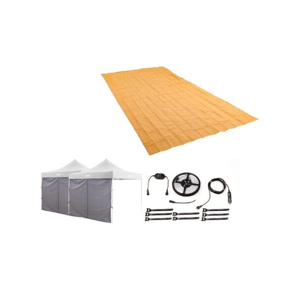 Kings 2x Gazebo Side Wall + Mesh Flooring 6m x 3m + 4M Strip light