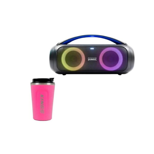 Kings Bluetooth Boom Box + Pink Coffee Cup