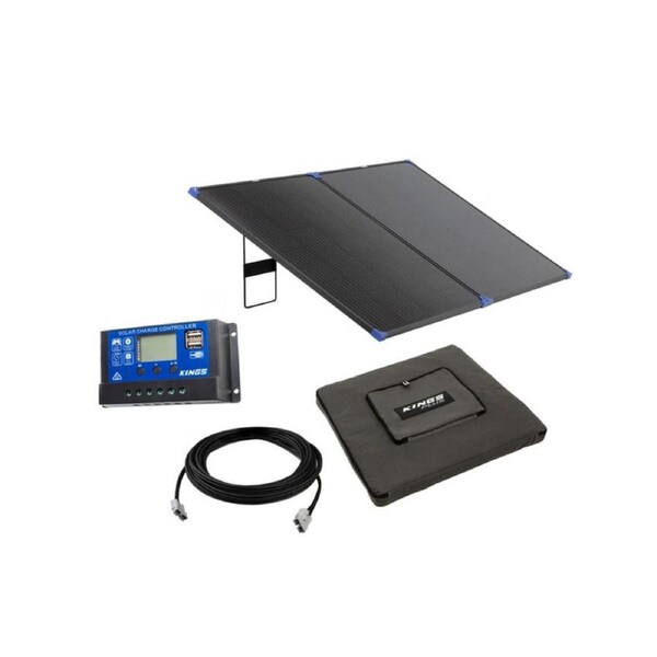 Kings 200W Folding Solar Panel + 12m Extension Lead + Folding Solar Panel Bag + 15A PWM Solar Controller