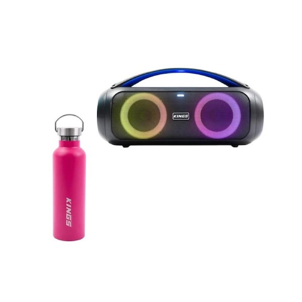 Kings Bluetooth Boom Box + Pink Water Bottle