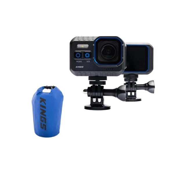 Kings 4K Action Camera IP68 - 145° Lens -Dashcam + 15L Waterproof Dry Bag