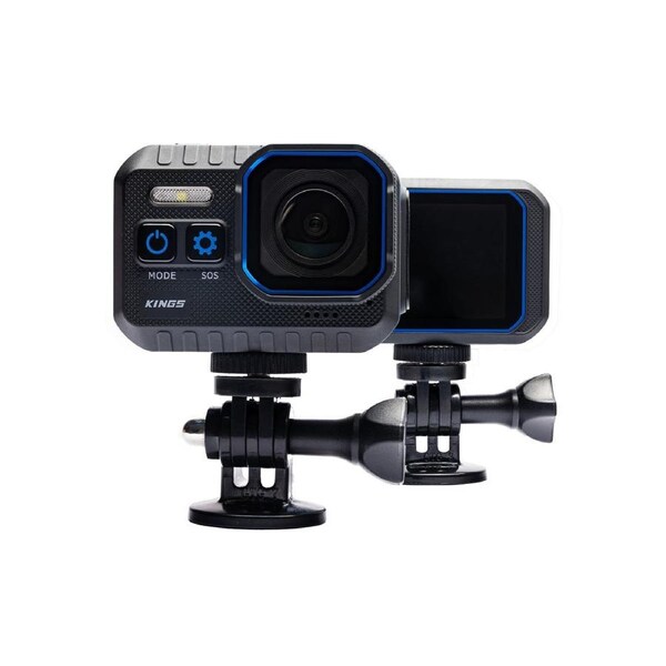 Kings 4K Action Video Camera - IP68 Water & Dust Rating - 145° Lens - Doubles As Dashcam - Inc Accessory Kit
