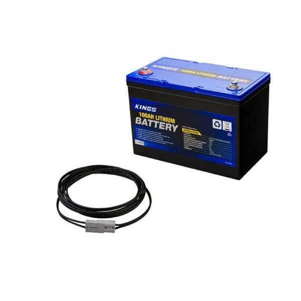 Adventure Kings 12V 100Ah Lithium Battery + 6m Extension Lead