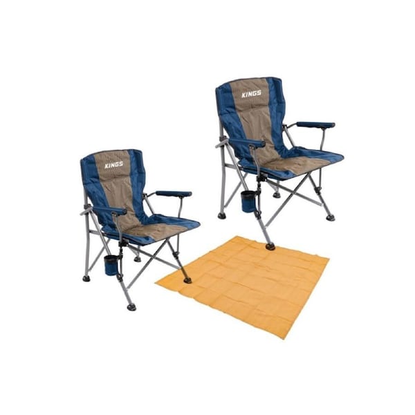 2 x Kings Deluxe Arm Chair 200kg Rating Padded Armrests+ Mesh Flooring - 3 x 3m