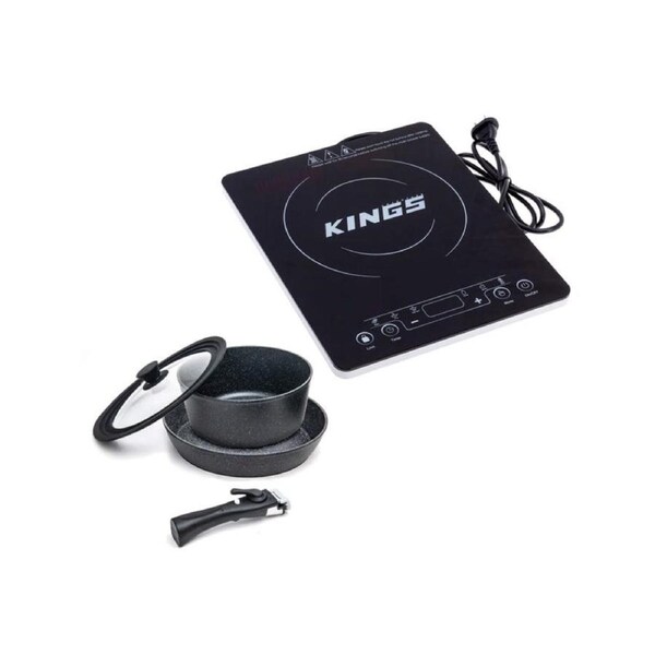 Kings Portable Induction Cooker 2000W, Adjustable Power + Aluminium Cooking Set