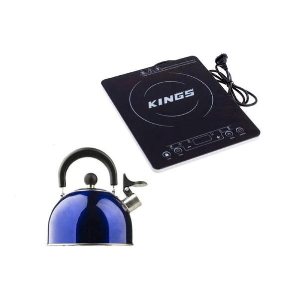 Portable Induction Cooker 2000W, Slim, Adjustable Power Setting+ Camping Kettle