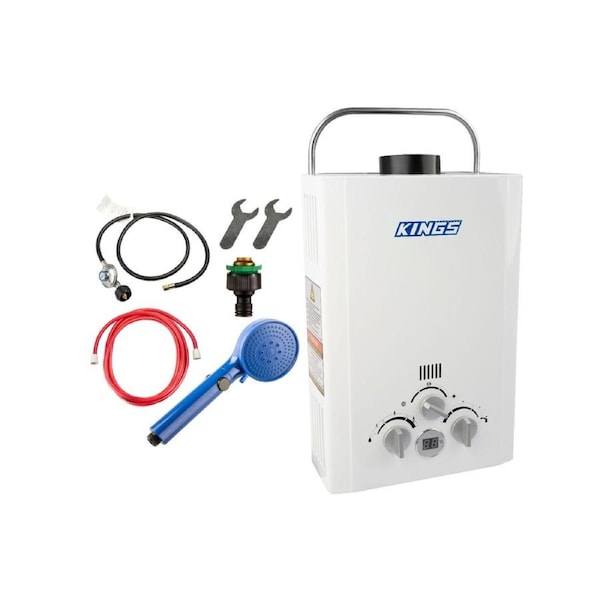 Kings Portable Gas Hot Water System - Camping Shower Water Heater - Tankless