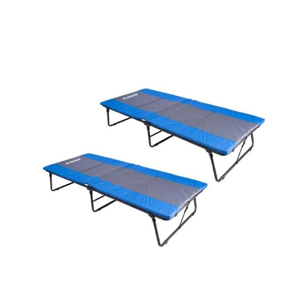 2 x Kings Deluxe Folding Stretcher Camping- 3cm Foam Mattress - Folding Frame