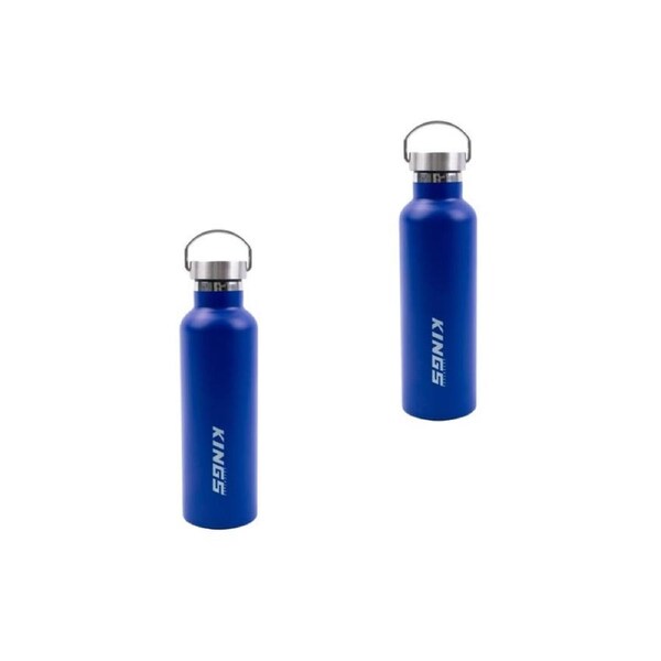 2 x Kings Blue Water Bottle - 750ml - Double Insulated Stainless Steel