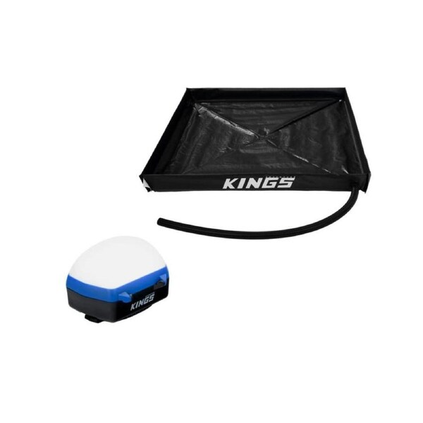 Kings Awning Shower Tent Base 1.05x1.05m+ Lithium Rechargeable LED Camp Lantern