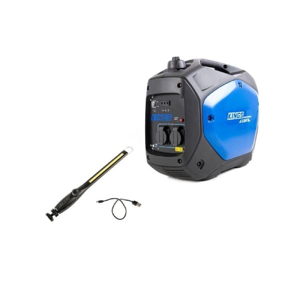 Kings 2.0kVA Inverter Generator Petrol+ Rechargeable Lithium LED Worklight