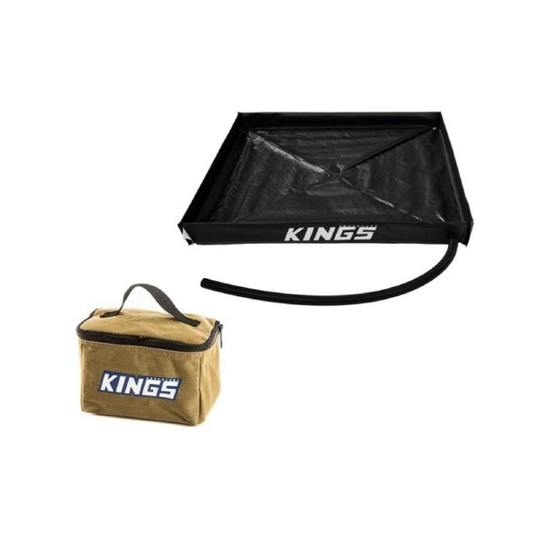Kings Camping Shower Base 1.05x1.05m + 3.3L Canvas Bag Toiletry