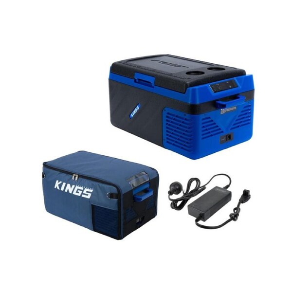 Kings Escape 20 Fridge/Freezer + Escape 20 Cover + AC To 12V Fridge Adaptor