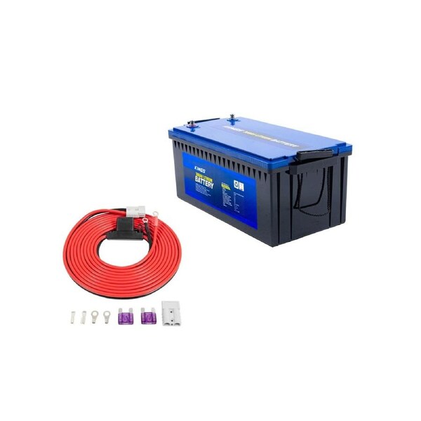 Kings 300Ah Lithium LiFePO4 Battery Prismatic Cell + 25A Wiring Kit for DC chargers trailers