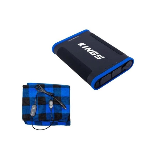 Kings 12ah Portable Lithium Power Pack + 12V Camping Electric Blanket Washable
