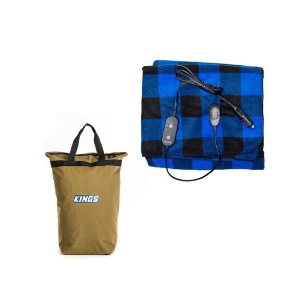 Kings 12V Heated Blanket Washable 140x100 cm + Doona/Pillow Canvas Bag