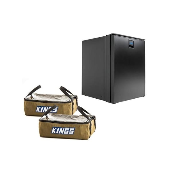Kings Stayzcool 85L Fridge Freezer -12V/24V -Upright + 2 x Clear Top Canvas Bag 15L