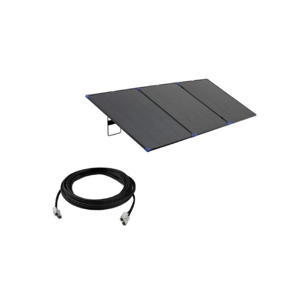 Kings 300W Folding Solar Panel Up to 25A at 12V + 12m Extension Lead