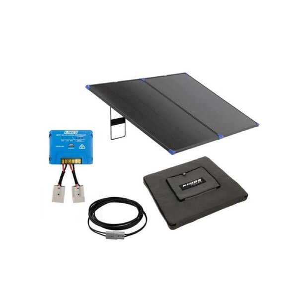 Kings 200W Folding Solar Panel + 6m Extension Lead + Folding Solar Panel Bag + MPPT Solar Regulator