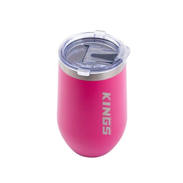 Kings Pink Travel Tumbler - Insulated Stainless Steel - 470ml 16oz