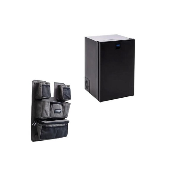 Kings Stayzcool 110L Upright Fridge Freezer -12V/24V - Reversible Door - Ute caravan boats camping picnic + Upright Fridge Organiser