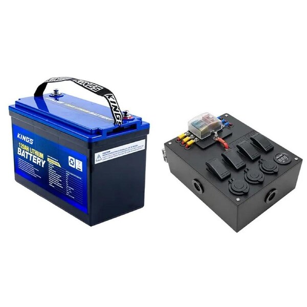 Adventure Kings 120 Ah Lithium Battery Prismatic Cells LiFePO4 + 12V Compact Control Box