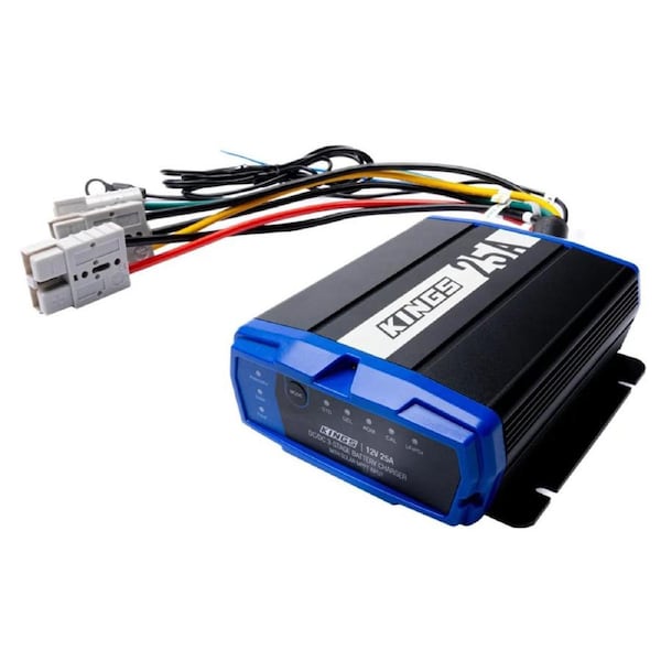 Kings 25A DCDC Charger - Quick Connect Plugs - MPPT Solar Regulator- Lithium Compatible - 12/24V Input - IP66 Rating