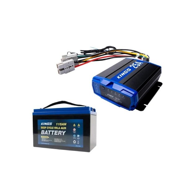 Adventure Kings 25A 12V DCDC Charger with 115A AGM Battery